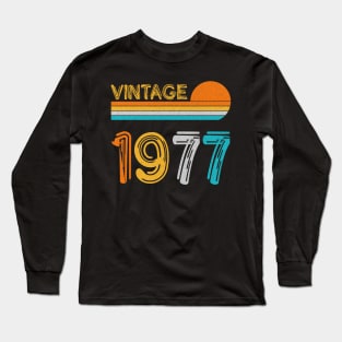 Vintage 1977 Happy 46th Birthday Retro Long Sleeve T-Shirt